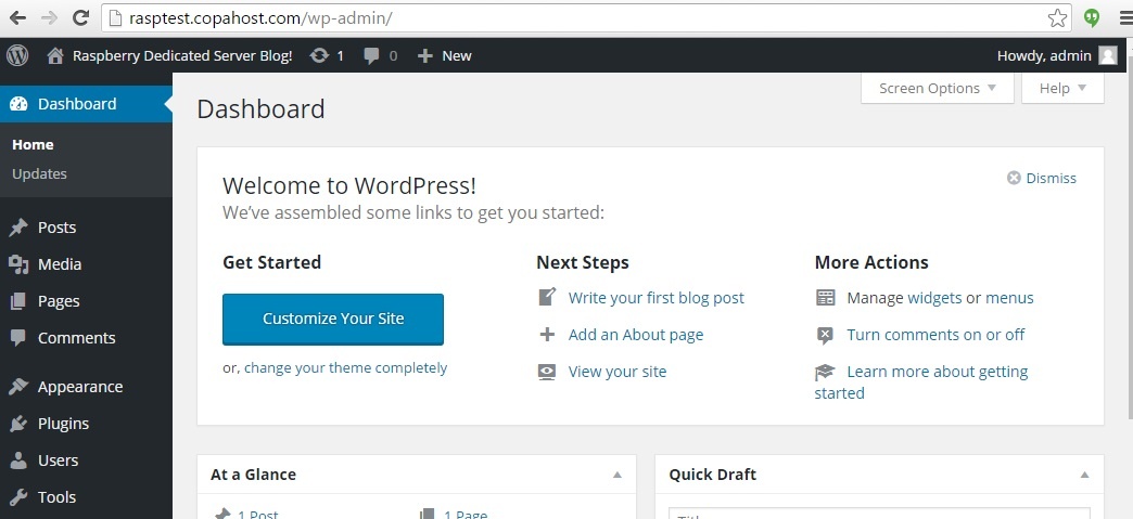 raspberry wordpress