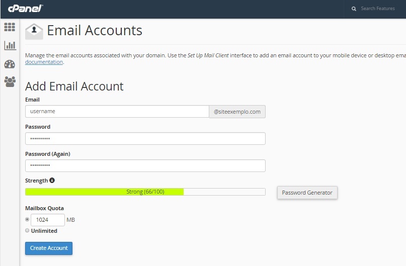 Create an email account