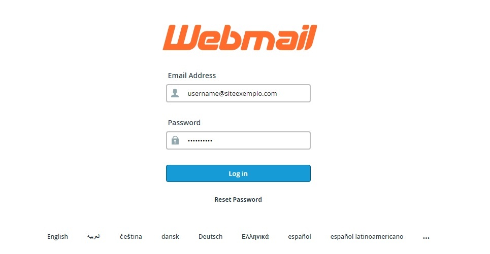 Create an email account webmail