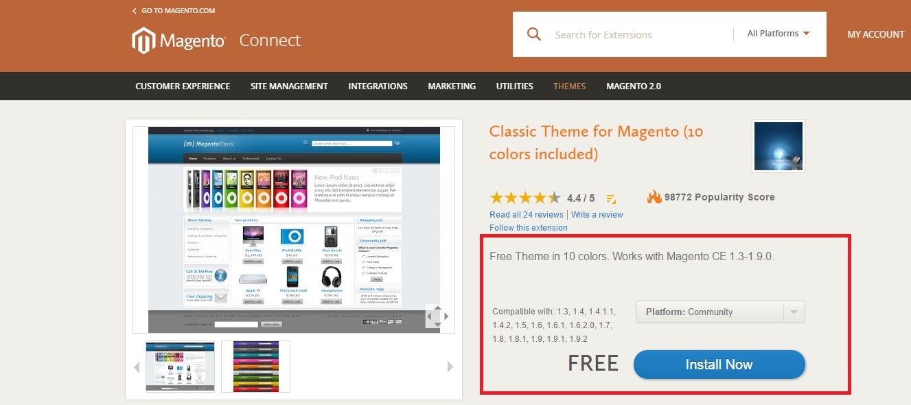 how to install magento theme