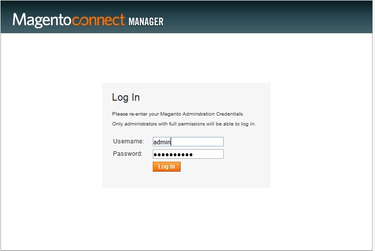 how to login to magento