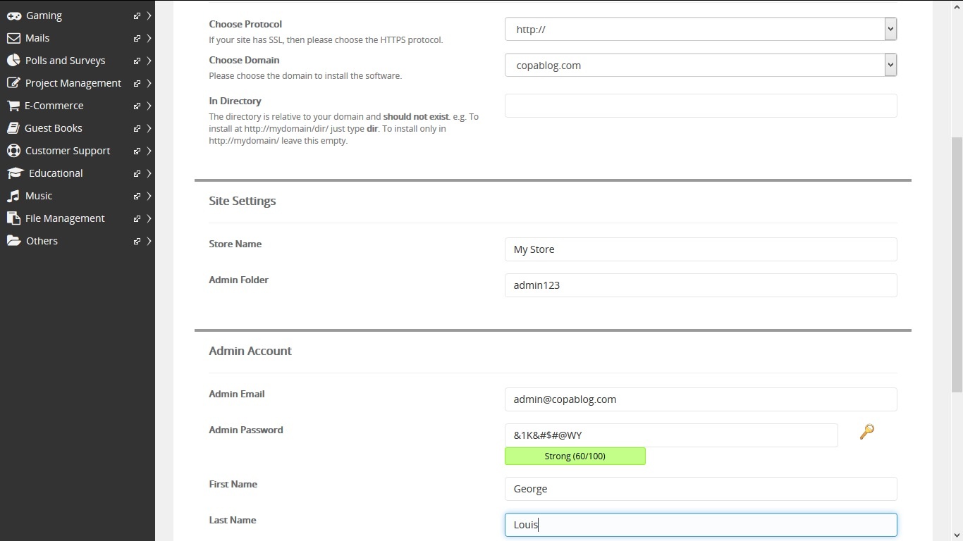configure prestashop user details