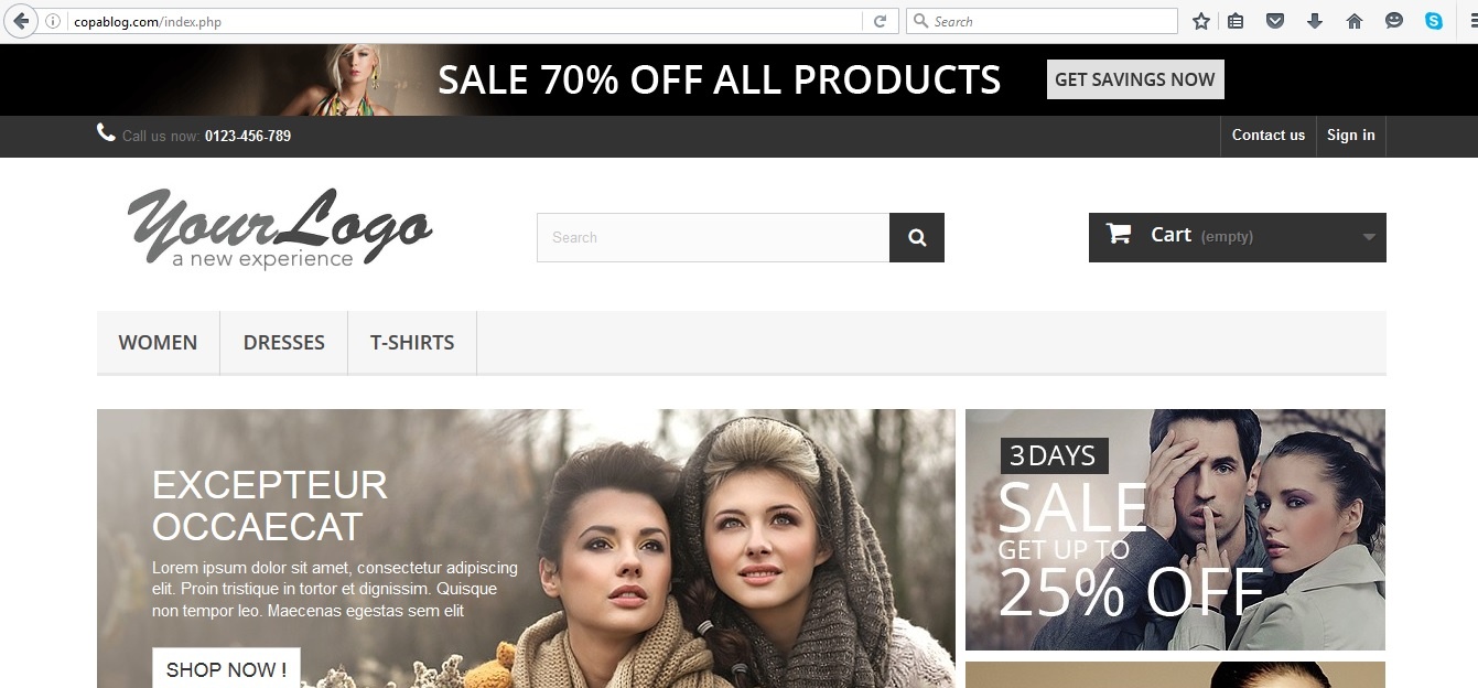 your prestashop installation is ready