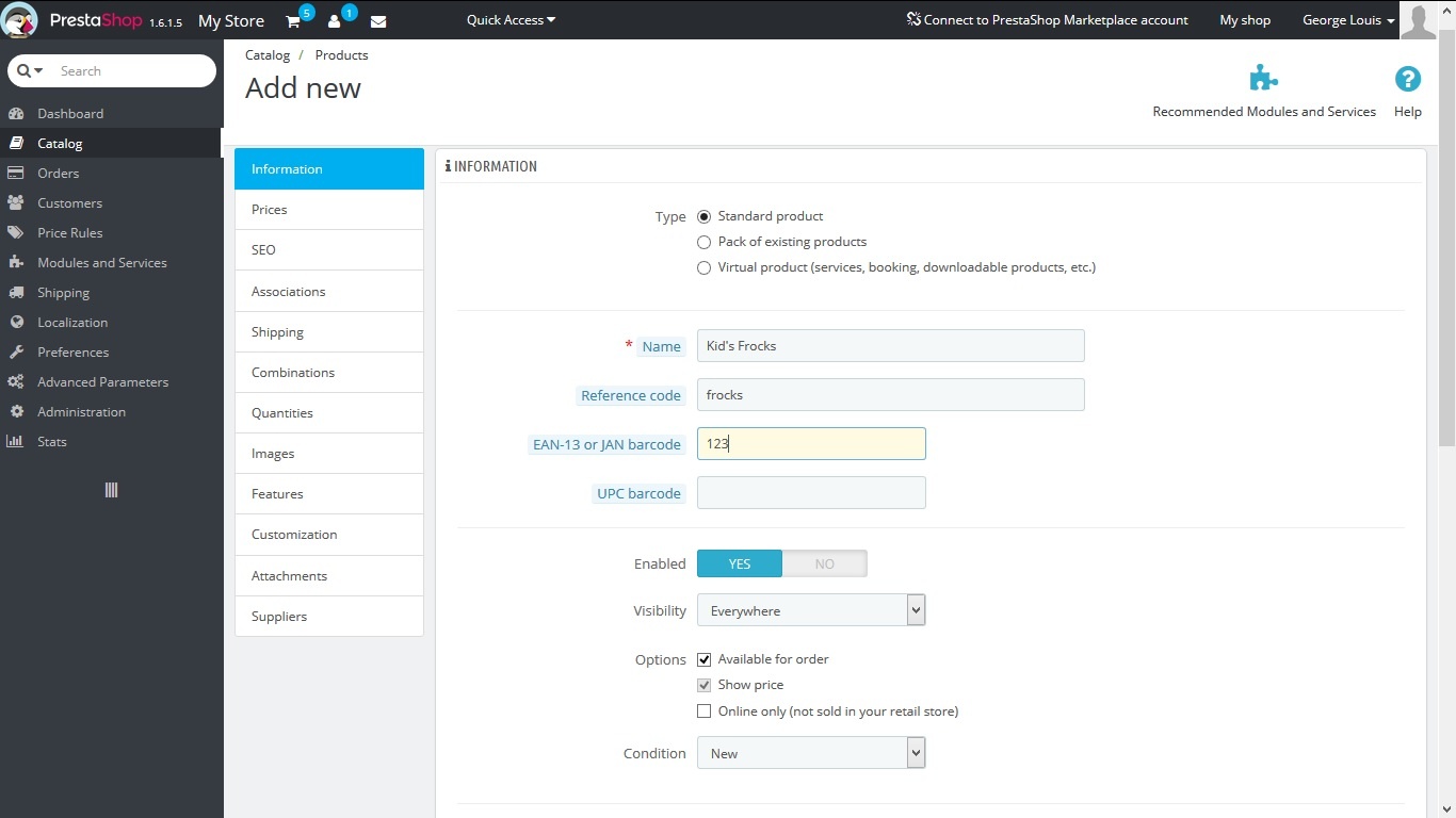 how to add product in prestashop