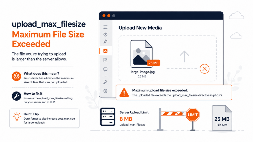 File rejected for exceeding the WordPress upload_max_filesize limit