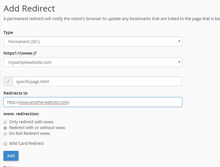 How to redirect a URL