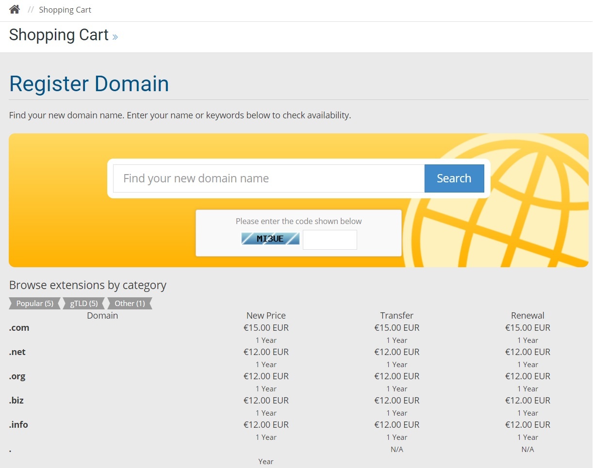 what is a domain name extension