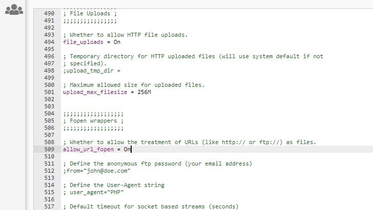 how to allow url fopen in cPanel