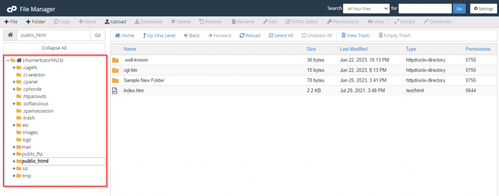 cpanel file manager