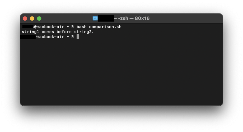 Alphabetical Comparison of Two Strings in Bash