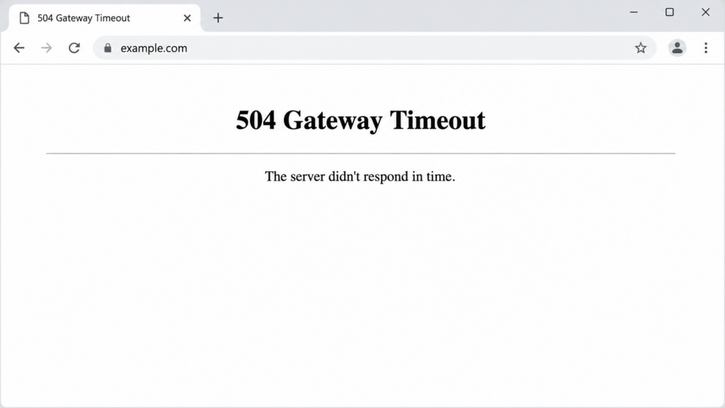 504 Gateway Timeout error displayed in a web browser