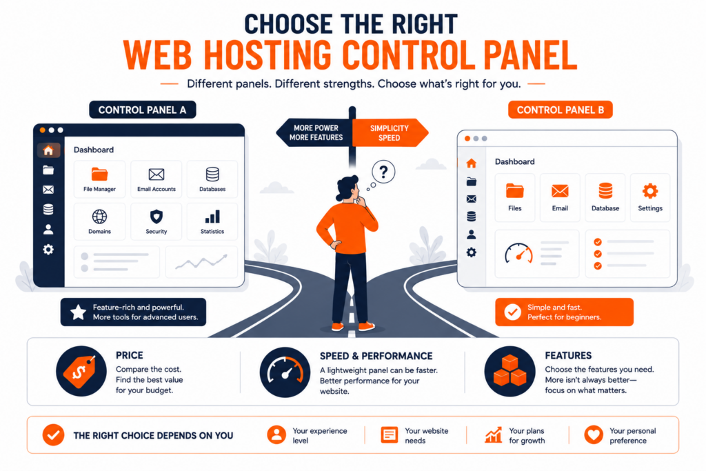Choosing between cPanel and DirectAdmin based on your needs