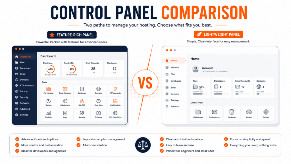 cPanel vs DirectAdmin: comparing two hosting control panels