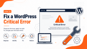 Fixing the WordPress critical error message on a website