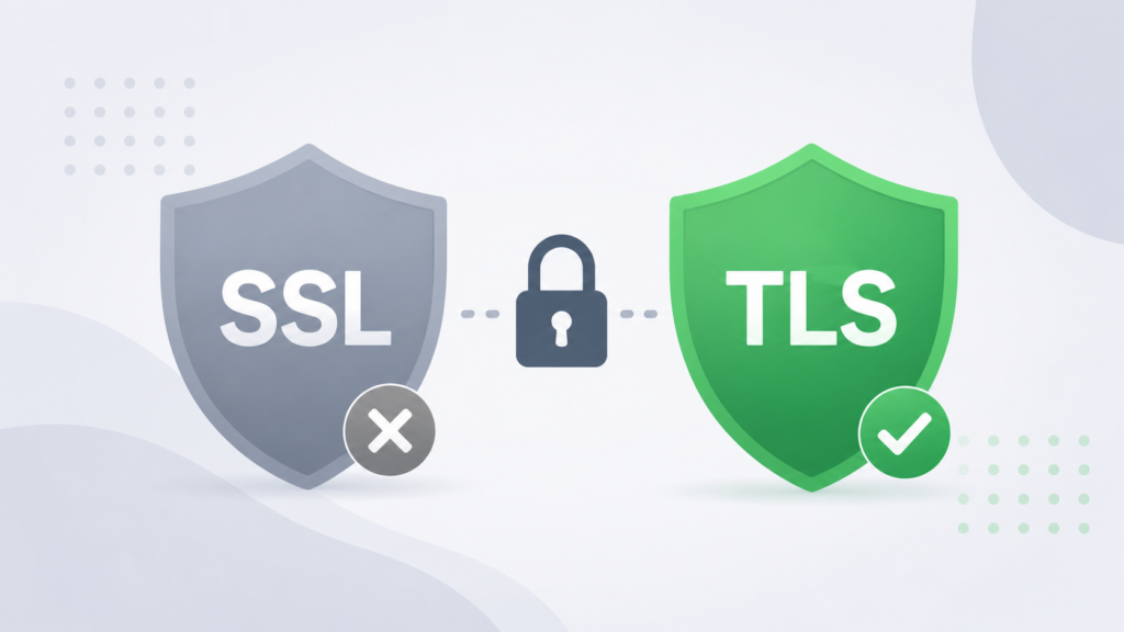 SSL vs TLS comparison — SSL deprecated, TLS the modern standard