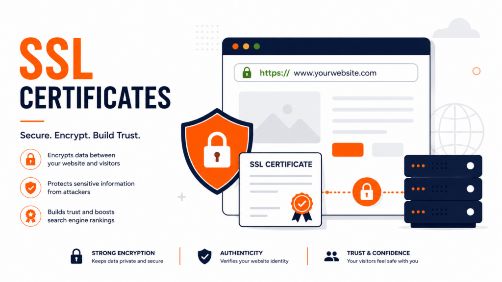 What is an SSL certificate: padlock and HTTPS securing a website