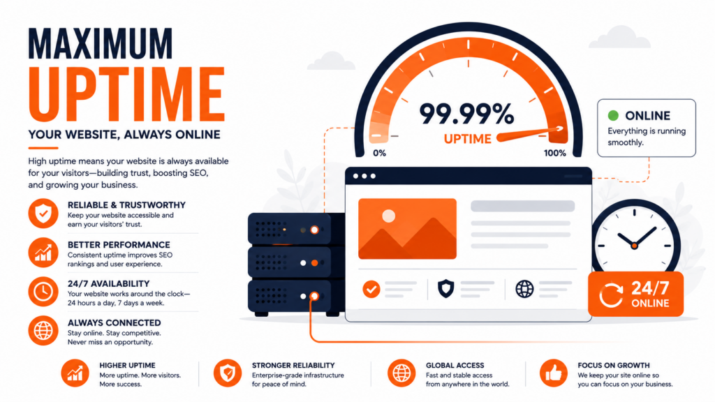 What is uptime: the percentage of time a website stays online