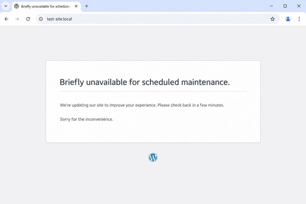 WordPress "Briefly unavailable for scheduled maintenance" 503 page