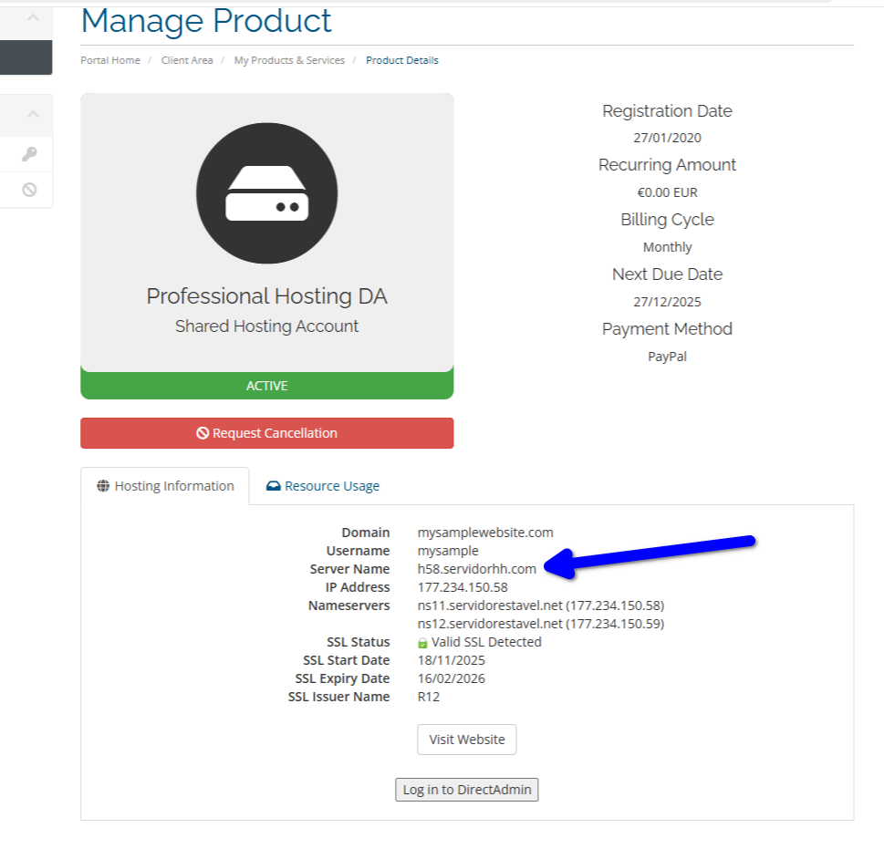 You must use this hostname shown in the image as your IMAP and SMTP server